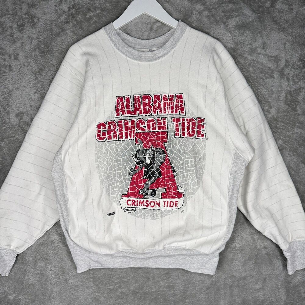 Vtg 90s Alabama Crimson Tide Sweatshirt Mens XL Big Graphic Trench Heavyweight